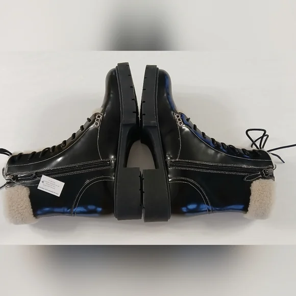 COACH Leighton Shearling Bootie • Black Patent Leather • Size 9.5 B - Picture 9 of 14